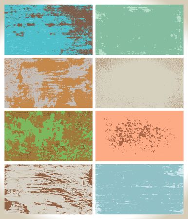 Set of old textures. Worn paint, abstract overlay vector design.のイラスト素材