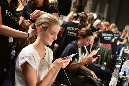 SYDNEY / AUSTRALIA - 20 May: Models stylists and makeup artists get prepared for show before Raffles...