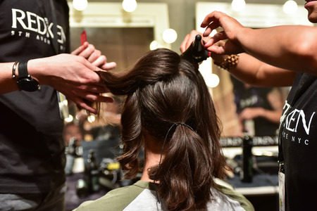 SYDNEY / AUSTRALIA - 20 May: Models stylists and makeup artists get prepared for show before Raffles...