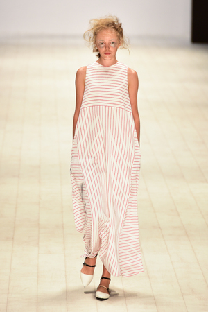 SYDNEY / AUSTRALIA - 20 May: Model walks on runway during Queency Yustiawan show at Raffles International showcase during Mercedes Benz Fashion Week Australia on 20 May 2016 in Carriageworks Sydneyのeditorial素材