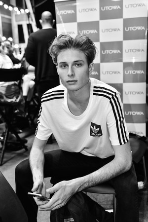 SYDNEY / AUSTRALIA - 20 May: Models stylists and makeup artists get prepared for show before Raffles International Showcase at Mercedes Benz Fashion Week Australia on 20 May 2016 in Carriageworks Sydneyのeditorial素材