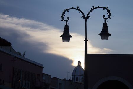 landscape against lightの写真素材