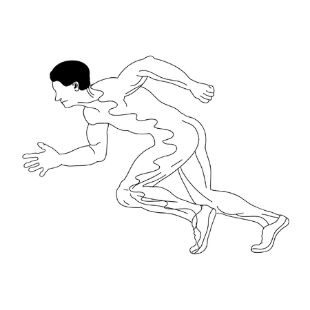 Vector sketch of man. Run. Sport.のイラスト素材