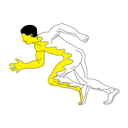 Vector. Sketch of a running athlete.のイラスト素材