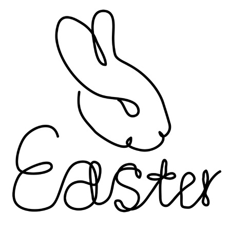 Sketch of the Easter rabbit vector line.のイラスト素材