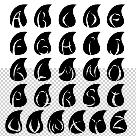 Vector letters Oil in black on a white backgroundのイラスト素材