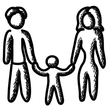 A Vector sketch of A family.のイラスト素材