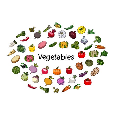 A vegetables and word. Vegetarianism.のイラスト素材