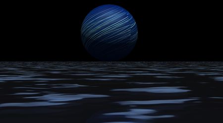 A beautiful planet blue by the seaの写真素材