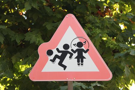 signalling road red and whiteの写真素材