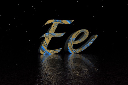 letter e blue and yellowの写真素材