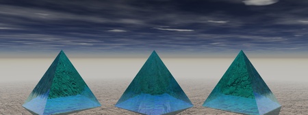 pyramids blue and sky