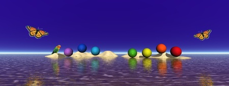 chakra and butterflyの写真素材