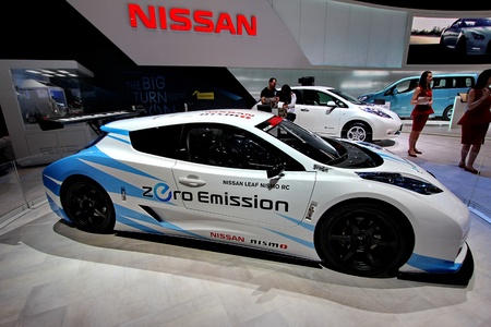 GENEVA / MARCH 16 Nissan Leaf Nismo RC electric car on display at the 82nd  international motor show...