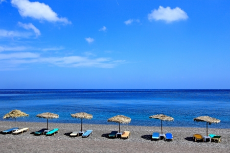 Kamari beach, Greeceの写真素材