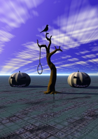 halloween and tree and birdの写真素材