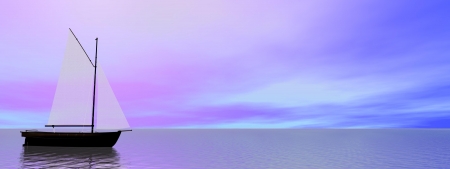 boat and sky pink and blue