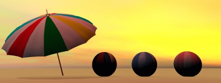 umbrella and beachの写真素材