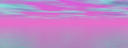 sunrise pink and blue and seaの写真素材