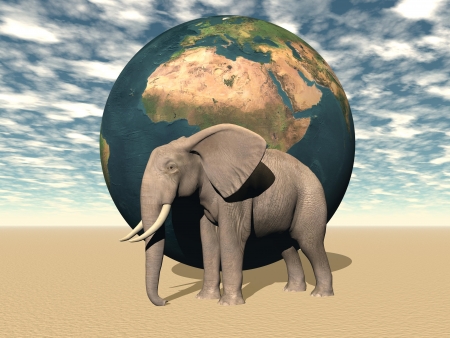 africa and earth and elephantの写真素材
