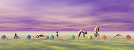 yoga and chakrasの写真素材