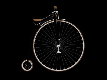 old bike white and brown isolated in white background