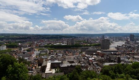 Very nice view of the city of Liege in Belgiumの写真素材