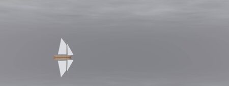 very beautiful sailboat on the sea - 3d renderingの写真素材