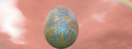beautiful Easter egg at sunset - 3d rendering