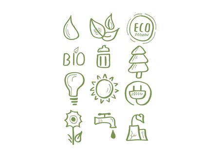 organic word with green leaves on white background - 3d renderingの写真素材