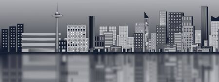 beautiful colors city illustration on white background - 3d renderingの写真素材