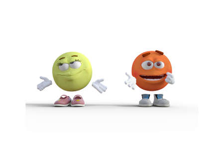 several smiley with expressions on white background - 3d renderi