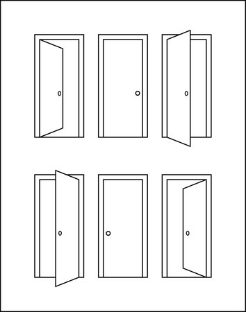 Door vector illustration isolated on white background. Set of doors.のイラスト素材