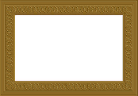 Gold picture frame isolated on white background. Vector illustration for your designの写真素材