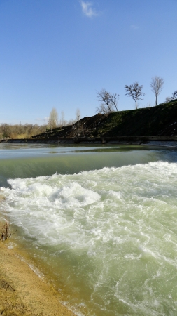 Rough water in the river の写真素材