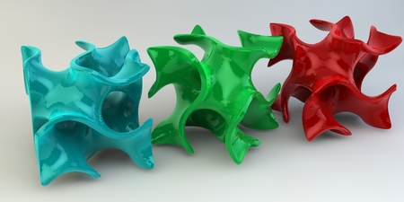 Geometric figure on a background. 3d image.