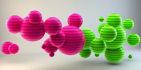3d balloons. Multicolored background. 3D image. Abstract 3d shapes on background. 3d image. 3d rendering.の写真素材