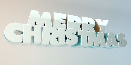 The voluminous letters of the text "Merry Christmas", 3d image. On a light background.の写真素材