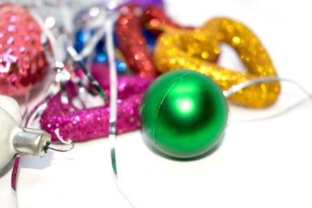 New Year's toy. A photo of a New Year's toy for decorating a Christmas tree for a holiday. On a white background.の写真素材