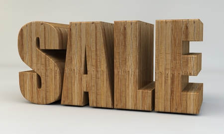 3d render, 3d text, voluminous letters wooden on a light background.の写真素材