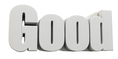 3d render, 3d image. The voluminous text Good.