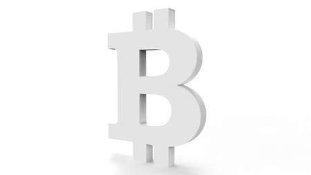 Volumetric icons bitcoin. 3d image, 3d render. On a white background.の写真素材