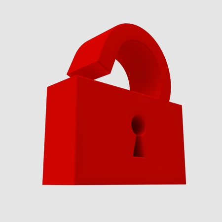 Volumetric lock icon. 3d image, 3d render. On a white background.の写真素材