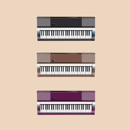 Vector illustration of a musical instrument. Electronic piano - synthesizer.のイラスト素材