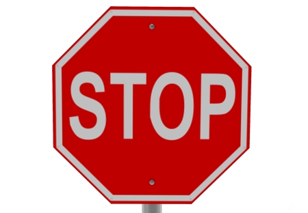 3d render, 3d illustration of a stop sign. On a white background.