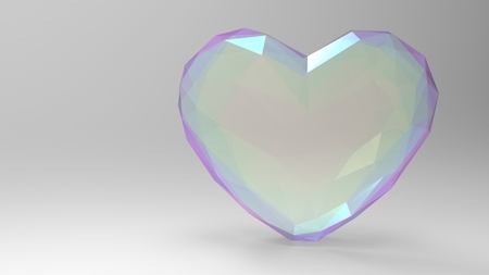 3d illustration, 3d render heart. Three-dimensional image. A small pattern, a symbol of love. On a light background.の写真素材