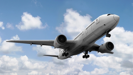 3d illustration, 3d render. 3D image. Airplane, airport,. On a light background.の写真素材
