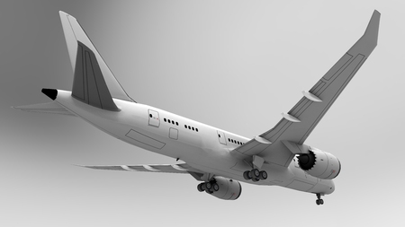 3d illustration, 3d render. 3D image. Airplane, airport,. On a light background.の写真素材