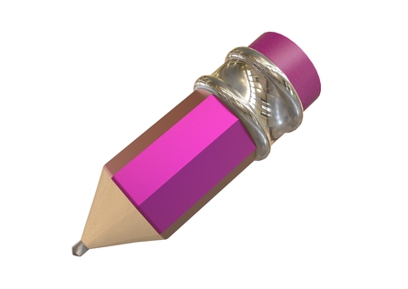 3d illustration, 3d render. 3D image. Bright pencil on an isolated white background.の写真素材