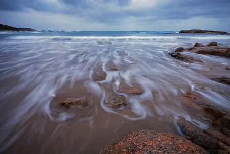 Rocks on the beachの写真素材